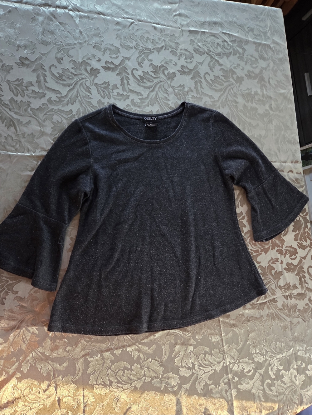Guilty Dark Gray Bell-Sleeve Tunic Top